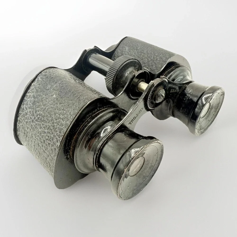 Vintage Opera Glasses Binoculars Black Metal  Trojan USA 1930s 1940s ~ 4.5